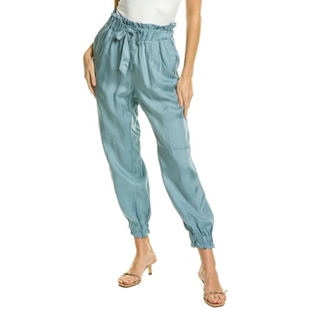 Paperbag Waist Jogger Trousers in Dusty Teal